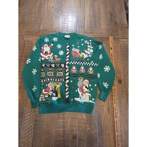 Vintage 90's Nut Cracker All-over Print Sweatshirt Santa Clause SizeM